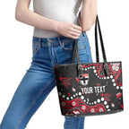 Personalized St Kilda Saints Leather Tote Bag Aboriginal Pattern with Graffiti Style