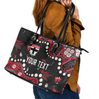 Personalized St Kilda Saints Leather Tote Bag Aboriginal Pattern with Graffiti Style