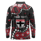 Personalized St Kilda Saints Long Sleeve Polo Shirt Aboriginal Pattern with Graffiti Style