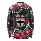 Personalized St Kilda Saints Long Sleeve Shirt Aboriginal Pattern with Graffiti Style