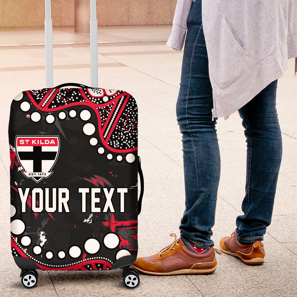 Personalized St Kilda Saints Luggage Cover Aboriginal Pattern with Graffiti Style