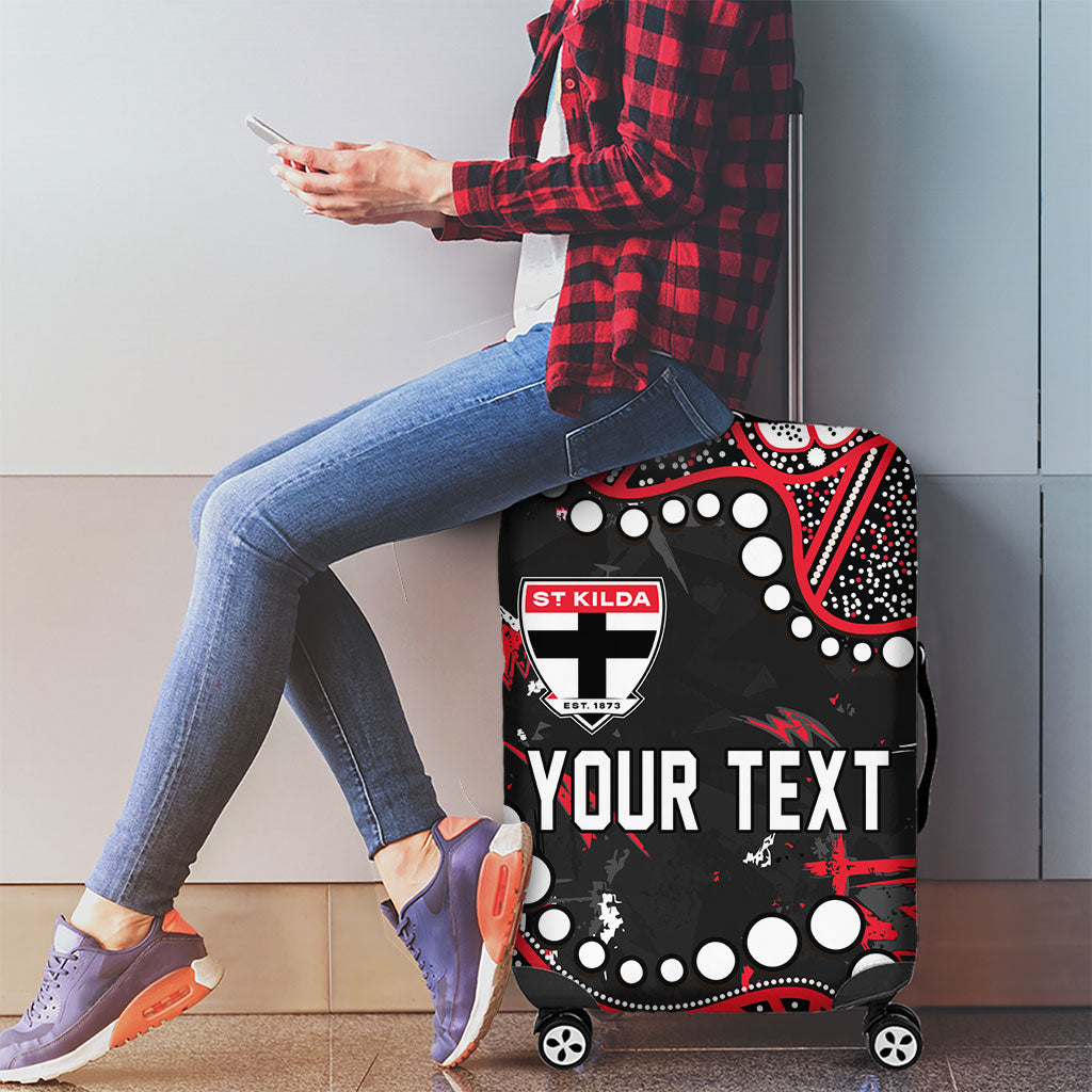 Personalized St Kilda Saints Luggage Cover Aboriginal Pattern with Graffiti Style