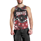 Personalized St Kilda Saints Men Tank Top Aboriginal Pattern with Graffiti Style