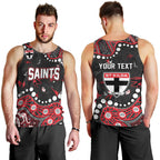 Personalized St Kilda Saints Men Tank Top Aboriginal Pattern with Graffiti Style