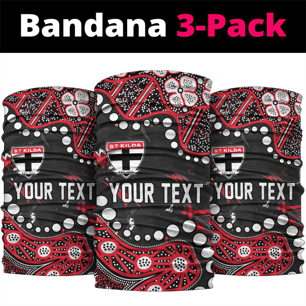 Personalized St Kilda Saints Neck Gaiter Aboriginal Pattern with Graffiti Style