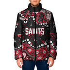 Personalized St Kilda Saints Padded Jacket Aboriginal Pattern with Graffiti Style