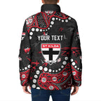 Personalized St Kilda Saints Padded Jacket Aboriginal Pattern with Graffiti Style