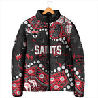 Personalized St Kilda Saints Padded Jacket Aboriginal Pattern with Graffiti Style