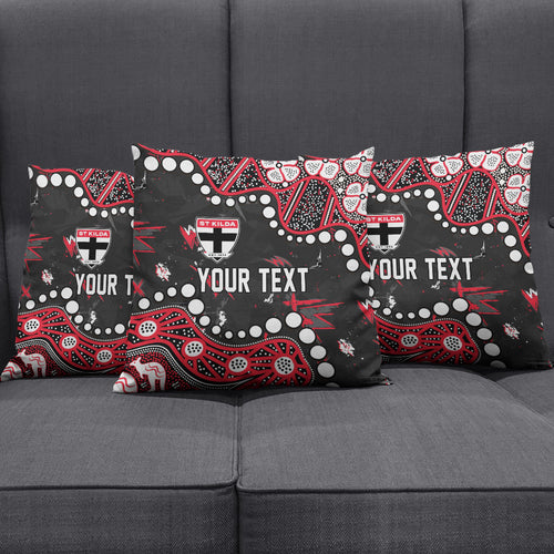 Personalized St Kilda Saints Pillow Cover Aboriginal Pattern with Graffiti Style