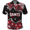Personalized St Kilda Saints Polo Shirt Aboriginal Pattern with Graffiti Style