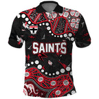Personalized St Kilda Saints Polo Shirt Aboriginal Pattern with Graffiti Style