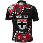 Personalized St Kilda Saints Polo Shirt Aboriginal Pattern with Graffiti Style
