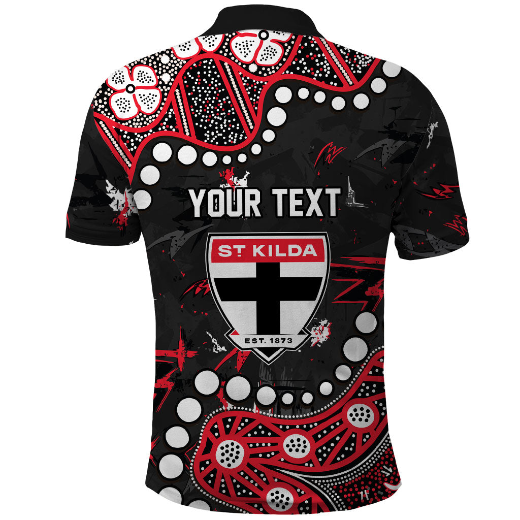 Personalized St Kilda Saints Polo Shirt Aboriginal Pattern with Graffiti Style