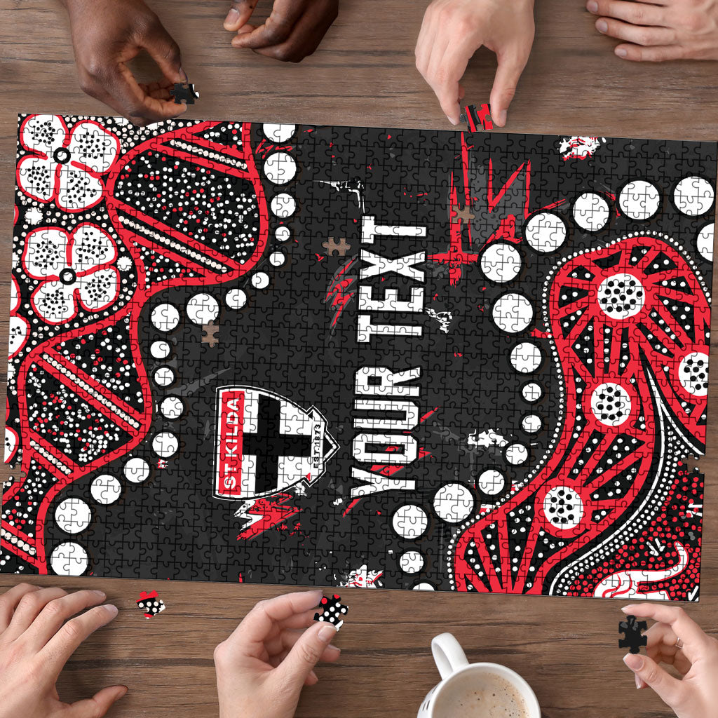 Personalized St Kilda Saints Puzzle Aboriginal Pattern with Graffiti Style