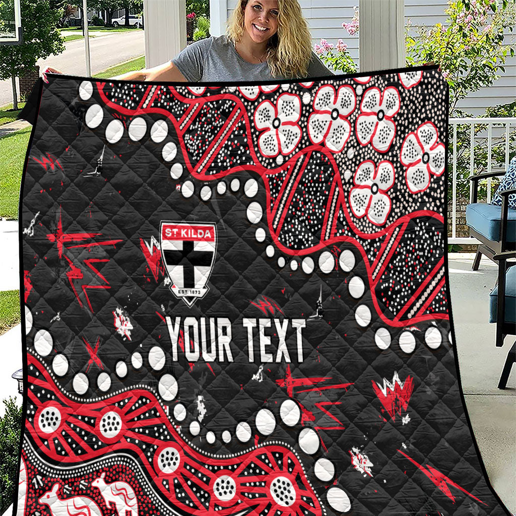 Personalized St Kilda Saints Quilt Aboriginal Pattern with Graffiti Style