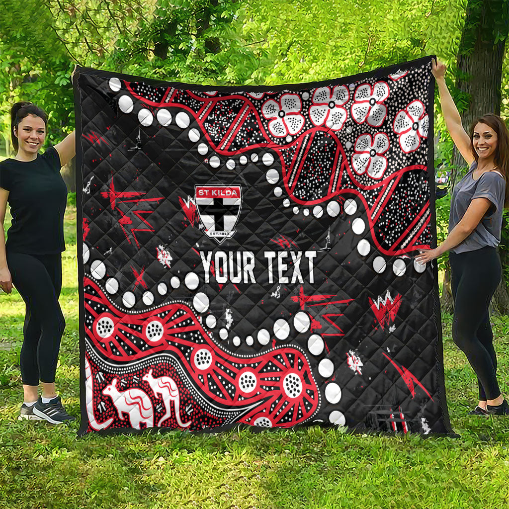 Personalized St Kilda Saints Quilt Aboriginal Pattern with Graffiti Style