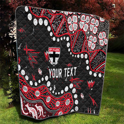 Personalized St Kilda Saints Quilt Aboriginal Pattern with Graffiti Style