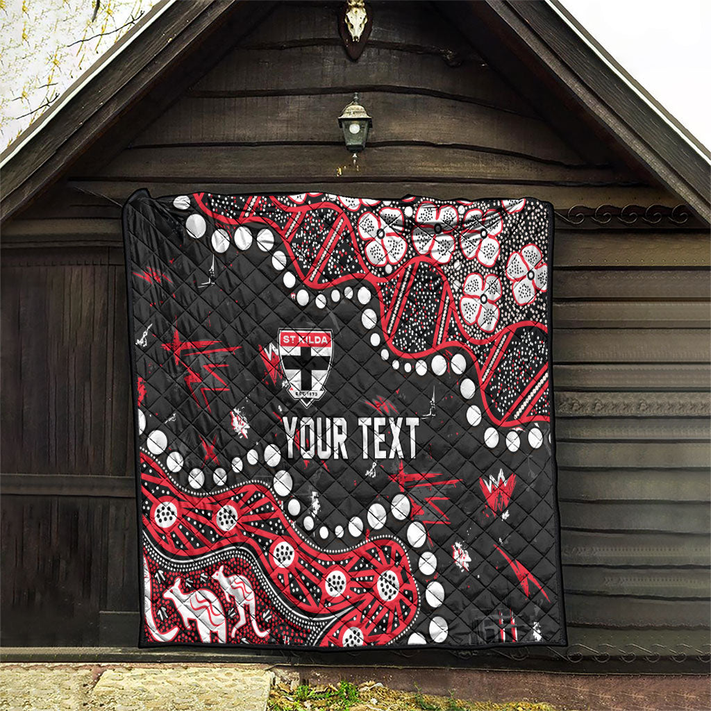 Personalized St Kilda Saints Quilt Aboriginal Pattern with Graffiti Style