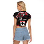 Personalized St Kilda Saints Raglan Cropped T Shirt Aboriginal Pattern with Graffiti Style