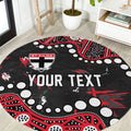 Personalized St Kilda Saints Round Carpet Aboriginal Pattern with Graffiti Style