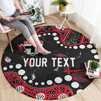 Personalized St Kilda Saints Round Carpet Aboriginal Pattern with Graffiti Style
