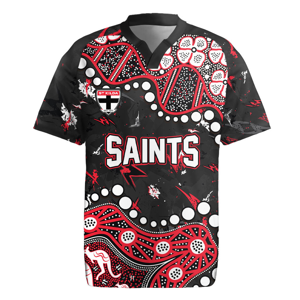 Personalized St Kilda Saints Rugby Jersey Aboriginal Pattern with Graffiti Style