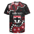 Personalized St Kilda Saints Rugby Jersey Aboriginal Pattern with Graffiti Style