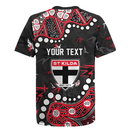 Personalized St Kilda Saints Rugby Jersey Aboriginal Pattern with Graffiti Style