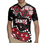 Personalized St Kilda Saints Rugby Jersey Aboriginal Pattern with Graffiti Style