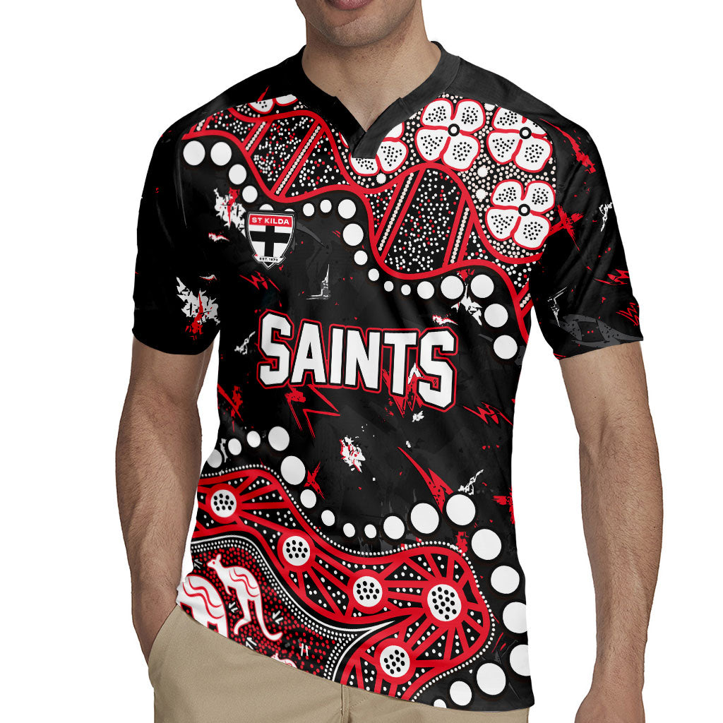 Personalized St Kilda Saints Rugby Jersey Aboriginal Pattern with Graffiti Style