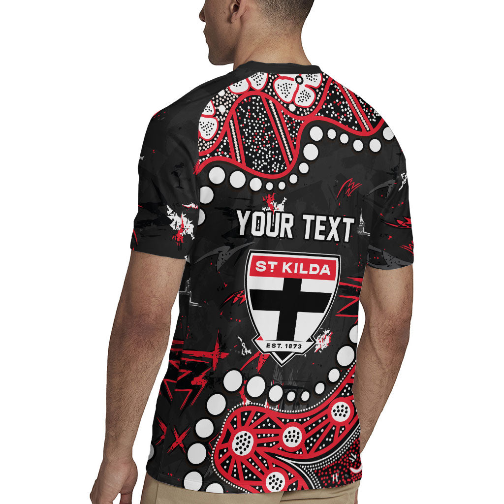 Personalized St Kilda Saints Rugby Jersey Aboriginal Pattern with Graffiti Style