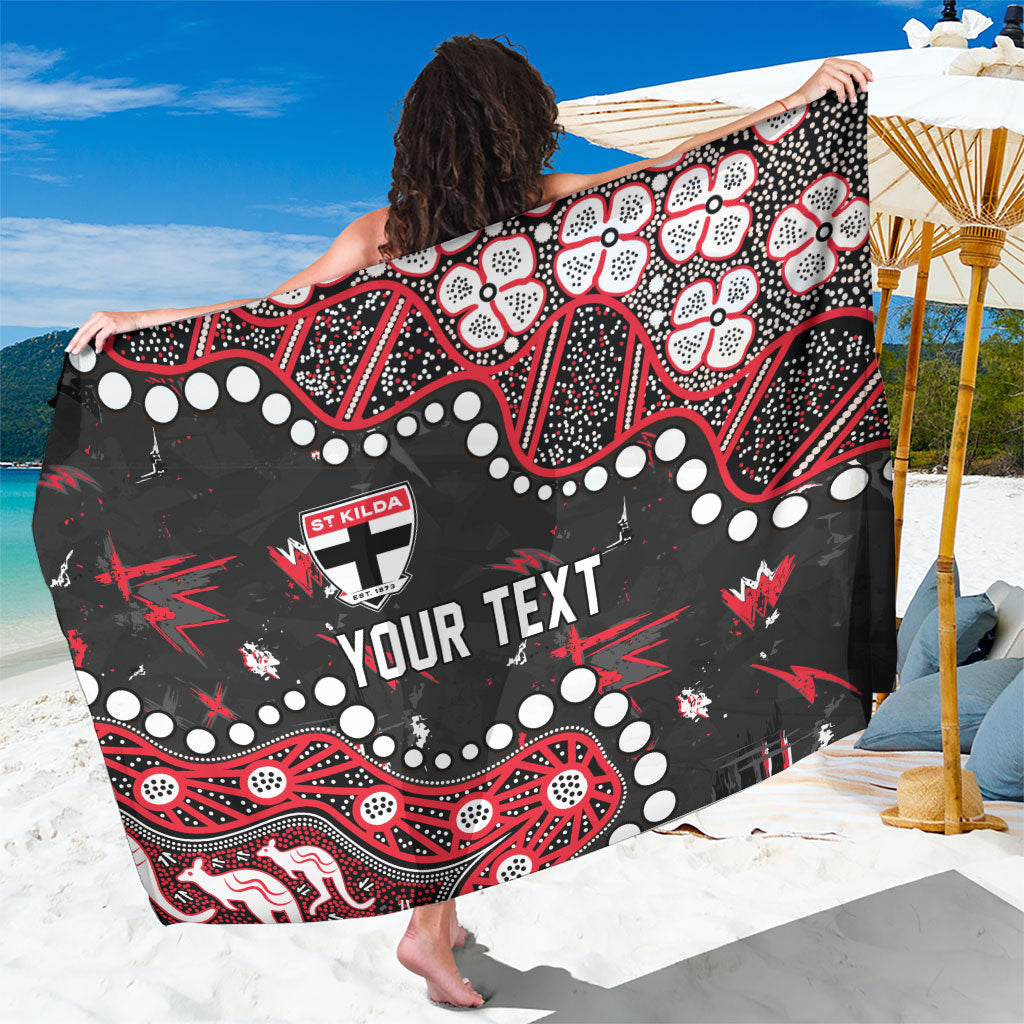 Personalized St Kilda Saints Sarong Aboriginal Pattern with Graffiti Style