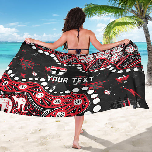 Personalized St Kilda Saints Sarong Aboriginal Pattern with Graffiti Style