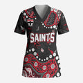 Personalized St Kilda Saints Scrub Top Aboriginal Pattern with Graffiti Style
