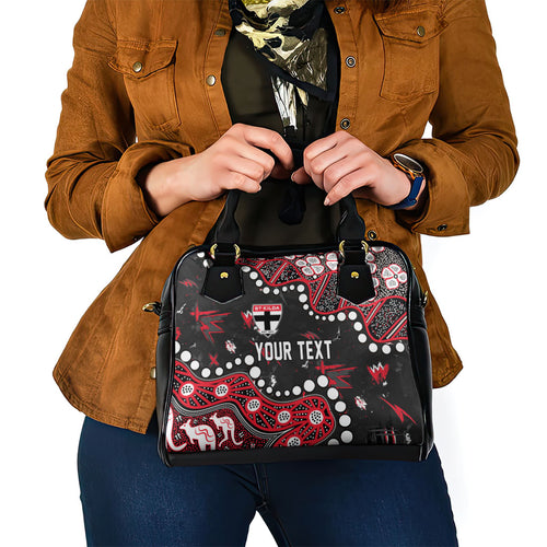 Personalized St Kilda Saints Shoulder Handbag Aboriginal Pattern with Graffiti Style