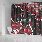 Personalized St Kilda Saints Shower Curtain Aboriginal Pattern with Graffiti Style