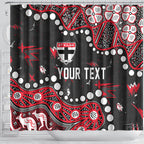 Personalized St Kilda Saints Shower Curtain Aboriginal Pattern with Graffiti Style