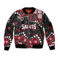Personalized St Kilda Saints Sleeve Zip Bomber Jacket Aboriginal Pattern with Graffiti Style