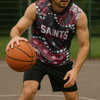 Personalized St Kilda Saints Sleeveless Hoodie Aboriginal Pattern with Graffiti Style
