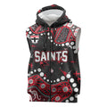 Personalized St Kilda Saints Sleeveless Zip Hoodie Aboriginal Pattern with Graffiti Style