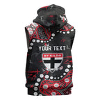 Personalized St Kilda Saints Sleeveless Zip Hoodie Aboriginal Pattern with Graffiti Style