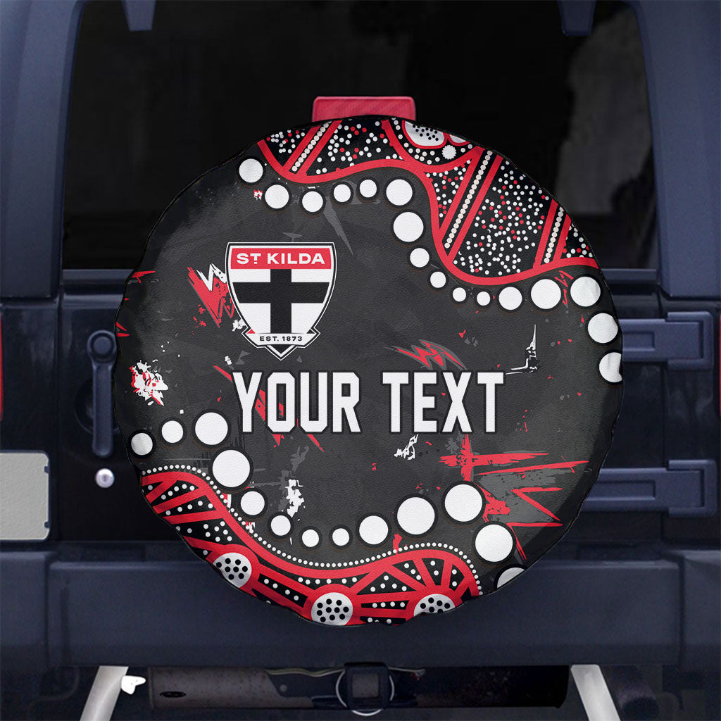 Personalized St Kilda Saints Spare Tire Cover Aboriginal Pattern with Graffiti Style