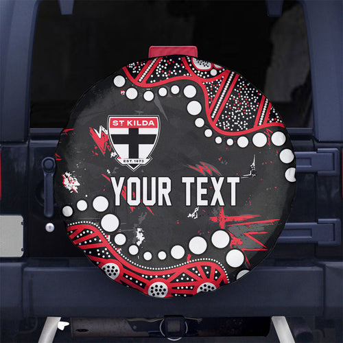 Personalized St Kilda Saints Spare Tire Cover Aboriginal Pattern with Graffiti Style
