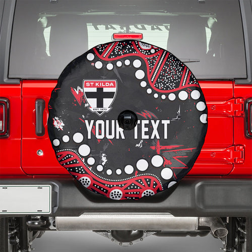 Personalized St Kilda Saints Spare Tire Cover Aboriginal Pattern with Graffiti Style