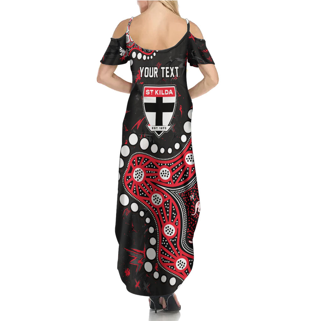 Personalized St Kilda Saints Summer Maxi Dress Aboriginal Pattern with Graffiti Style