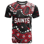 Personalized St Kilda Saints T Shirt Aboriginal Pattern with Graffiti Style