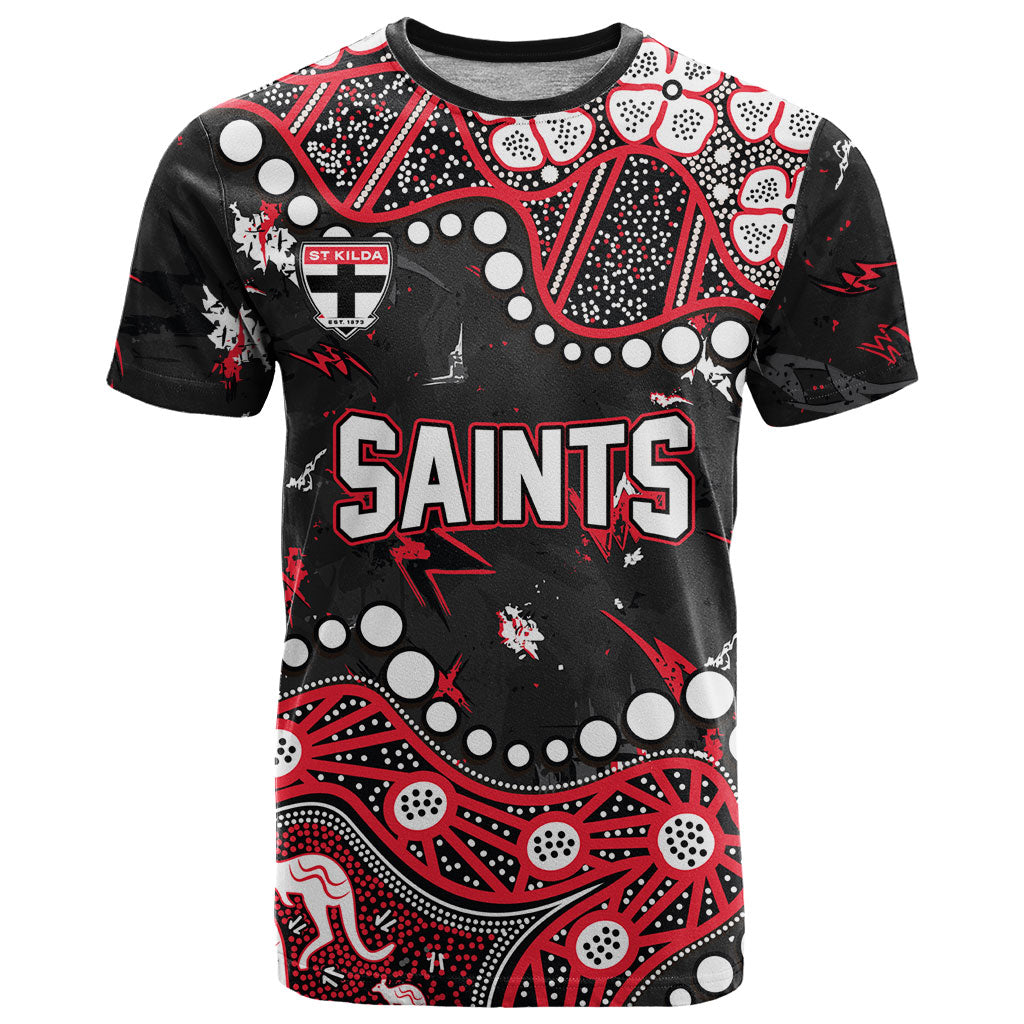 Personalized St Kilda Saints T Shirt Aboriginal Pattern with Graffiti Style