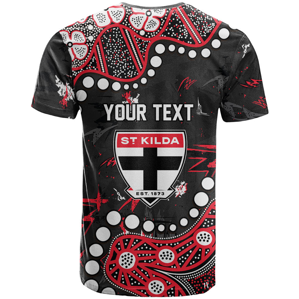 Personalized St Kilda Saints T Shirt Aboriginal Pattern with Graffiti Style