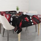 Personalized St Kilda Saints Tablecloth Aboriginal Pattern with Graffiti Style