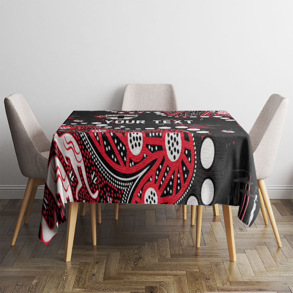 Personalized St Kilda Saints Tablecloth Aboriginal Pattern with Graffiti Style